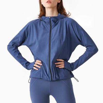 China New Fitness Women's Anti-Smell Gym Jacket Running Sportswear Outdoor Loose Sportswear Stretch Sweatshirt for sale