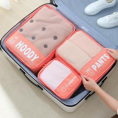 China Fashion Customized Travel Luggage Lightweight Organizer Bags 3 Pcs Packing Cubes Travel Storage Bag Set With Laundry Shoe Bag for sale