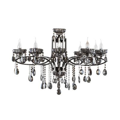 China Modern Modern Crystal Black LED Chandelier for Kitchen and Bedroom Lighting for sale