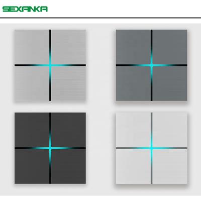 China SEXANKA KNX EIB Smart Home Atomation System 4 Strip Metal Touch Panel Dimmer Smart Wall Lamp Switches for sale