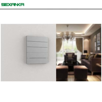 China SEXANKA KNX Automation EIB Control Smart Home Automation System 5 Strip Metal Panel Touch Smart Aluminum Wall Lamp Switches for sale