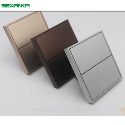 China Metal Smart Home Automation System 2 Strip Metal Push Button Panel Smart Wall Switch SEXANKA KNX EIB for sale