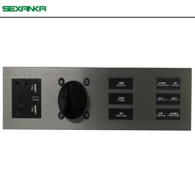 China Metal KNX Smart Home Automation System Smart Home Temperature Control Panel Push Button Wall Switch for sale