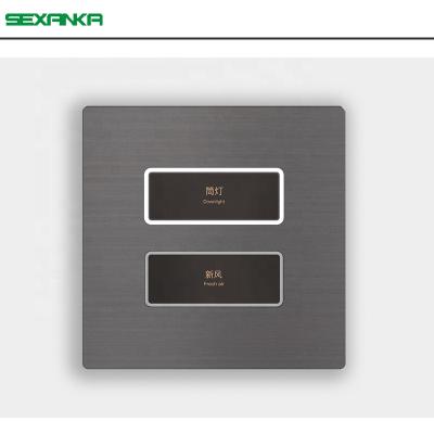 China SEXANKA RS485 Tempered Glass Smart Home Automation System 2 Strip Hotel Metal Light Push Button Smart Wall Switches for sale