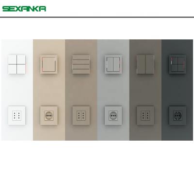 China SEXANKA KNX LA EIB Metal Smart Home Automation System Metal Wall Switch Socket Border for sale