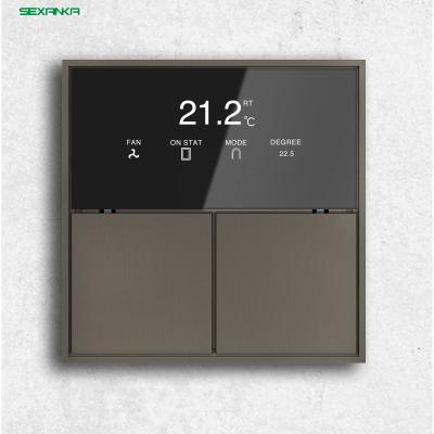 China SEXANKA RS485 Button Panel Smart Home Smart Home Automatic System Wall Switch Temperature Panel Change Smart Temperature Controller for sale