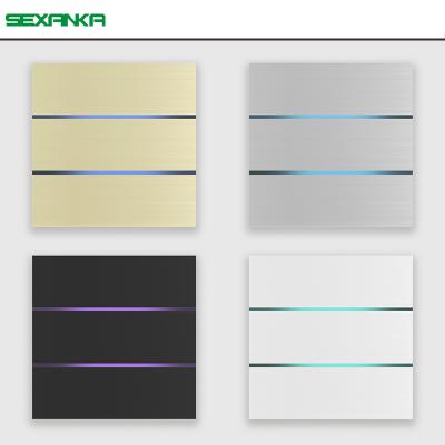 China SEXANKA Tuya Wifi Smart Home Automation System 3 Aluminum Strip Metal Panel Touch Smart Wall Aluminum Lamp Switch for sale