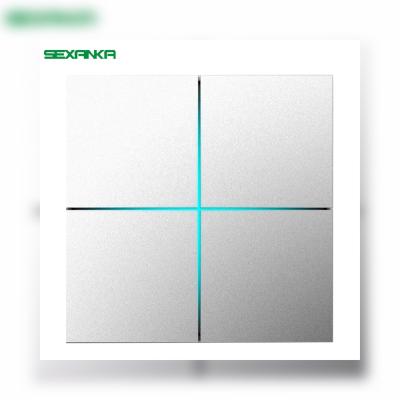 China SEXANKA Tuya Wifi Smart Home Automation System 4 Strip Metal Panel Touch Smart Wall Aluminum Lamp Switch ZF-KW-04A for sale