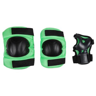 China Green 3 Pack Roller Skate Knee And Elbow Pads Skating Wrist Guards for sale