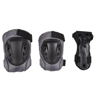 China Black Roller Skating Protective Set Knee Pads Elbow Pads And Wrist Guards for sale