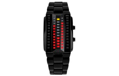 China Unisex 3D LED Watch Customized Black Alloy Digital Wrist Watch for sale