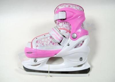 China Kid's / Boy's Adjustable Ice Skating Shoes Blue / Pink High Level Fashion Ice Skates for sale