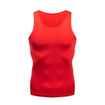 China Other Men Black Red Green White Polyester Sportswear Fashion Gym Sleeveless Body Shapewear Slimming Corset Men Tank Vest for sale