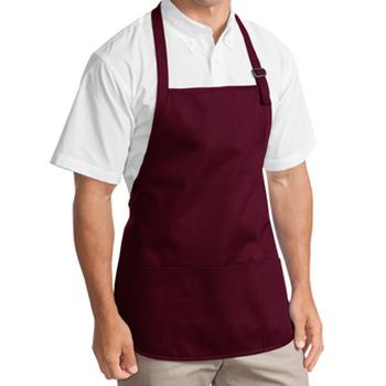 China Classic unisex custom 100% cotton twill with stain-release protection with neck and waist ties with pocket pockets middle length apron for sale