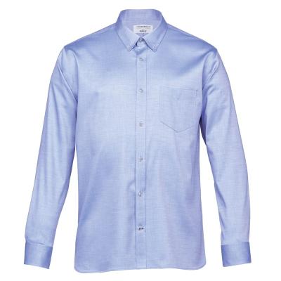 China Anti-pilling unisex French blue contrast stitch detailing on select buttons stain free tapered fit wrinkle resistant Clifton Shirt for sale