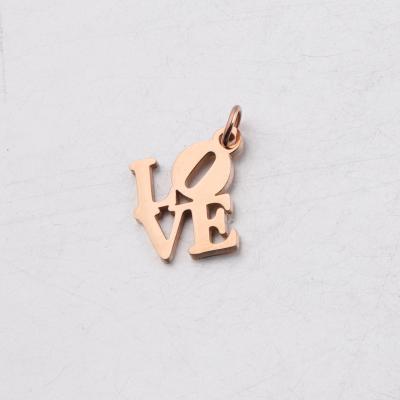 China TRENDY Custom Design Jewelry Stainless Steel LOVE Pendants Word Hollow Out Love Alphabet Pendant For Women for sale