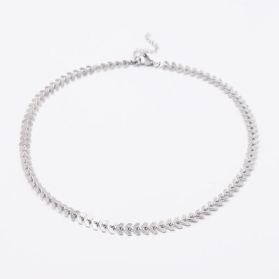 China Silver Hiphop Stainless Steel Jewelry Women Grow Leaves Minimalist Tree Leaf Chain Anklet Fashion Beach Summer Chain Anklets Bracelets for sale