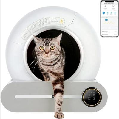 China Static automatic cat toilet box cat litter box factory price sterilization odor full automatic waste cleaning and waste treatment can many cats. for sale