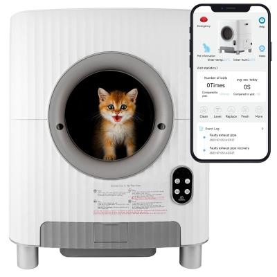 China Multi Cat Fam Large Space New Design Cat Toilet Litter Box Cat App Exhaust Fully Enclosed Design Luxury Automatic Smart Remote Control Potty for sale