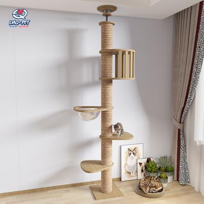 China Cat Scratch Tree Luxury Large Sustainable to Ceiling Cat Tree Tower Cat Scratch Leisure Entertainment for sale