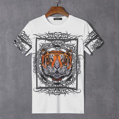 China 2022 Wholesale Anti-Wrinkle Men's Casual T-shirts Cartoon T-shirt Tiger T-shirt for sale