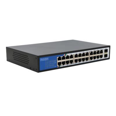 China Wholesale VLAN Support Hot Sale Factory Price 24+2 Port 10M/100M/1000M Network Switch for sale