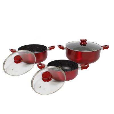 China New 6 Piece Sustainable Modern Premium Kitchen Cookware Aluminum Pot Casserole Set for sale