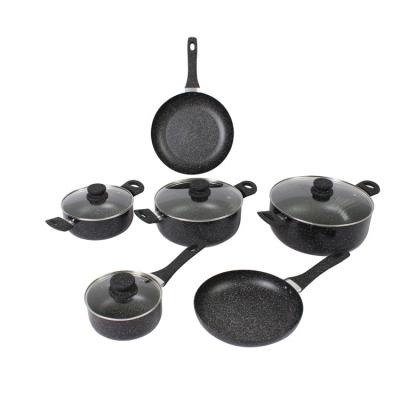 China Sustainable High Quality Durable Kitchen Cookware Pressed Aluminum Cookware Set for sale