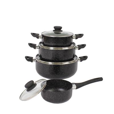 China Durable High Quality Forged Nonstick Coated Aluminum Alloy Heat Resistant Cookware Cooking Set for sale