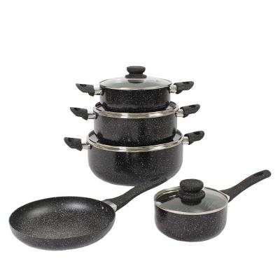 China Sustainable price discount factory direct sale new design kitchen utensils cooking aluminum pot cookware set for sale