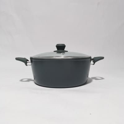 China High quality cheap price stick not easily cleaned interior liner kitchen cooking pot with glass lid for sale