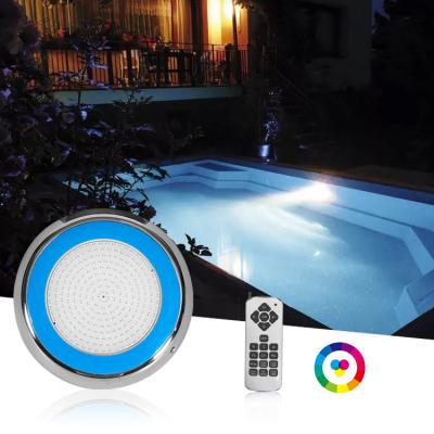 China Resort Center / Gym / Villa / Playground Resin Filled Ip68 Waterproof RGB Stainless Steel Remote Control Underwater Swimming Pool Lamps Led Light for sale