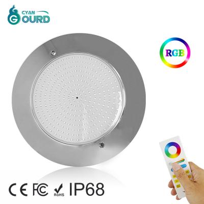 China Ultra Ultra Thin 6mm Submersible Stainless Steel Ip68 RGB Waterproof DC 12V RGB Swimming Underwater 18 25 35 45 W Led Pool Lights for sale