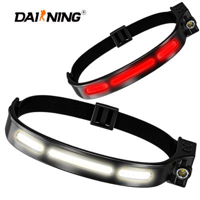 China Camping/Hiking/Hunting/Running New Big Driver-Beam Strip Head Running Light Sensor Security Lamp USB Rechargeable COB Headlight for sale