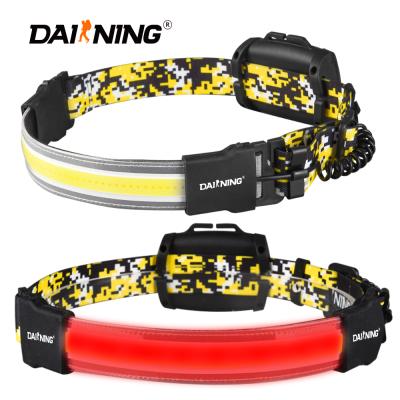 China 2021 DAINING Camping/Hiking/NEW USB Rechargeable Hunting/Fishing/Exploration/Adventures Headlight with COB Headlight Strip Mini Portable Red LED Warning for sale