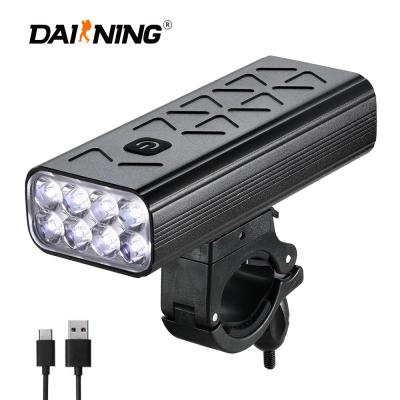 中国 6061 Powerful DAINING Alloy 5000LM Aluminum Foil Bike Lights Front, 8 LED USB Rechargeable Waterproof Bicycle Light Set with Power Bank 販売のため