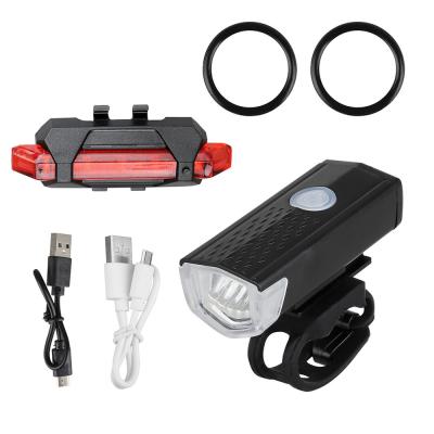 China ABS 2021 New Outdoor High Waterproof Bike Light Set Bicycle Accessories Easy Install Powerful Rechargeable USB LED Bicycle Light for sale