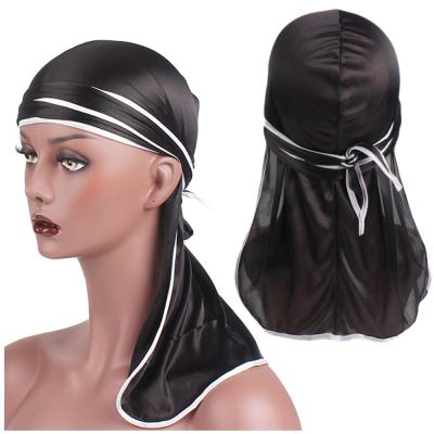 China New Soft Unisex Universal Silk Durag Long Straps High-quality Du Rag for sale