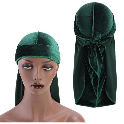 China Korea Universal Unisex Velvet Durag Tail The Long Tie Away Durag9/28 for sale