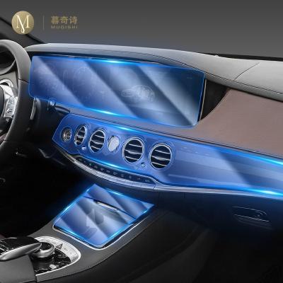 China Car Interior Film For Mercedes-Ben S-Class Car Center Console TPU Protective Film Anti-scratch Repair Film Interior Clear 2020 Accessories for sale