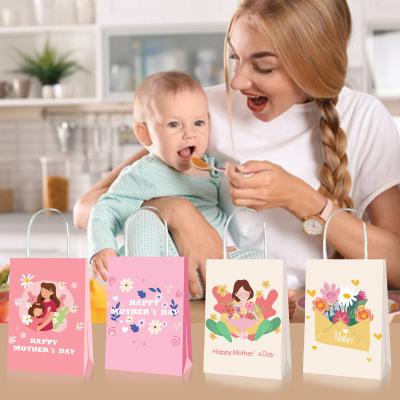 China Xindeli BD110 Recyclable Happy Mothers Day Gift Bags Floral Paper Gift Bags With Handles For Mothers Day Party for sale