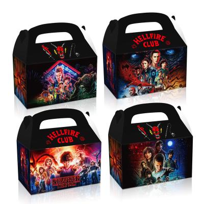 China Xindeli KD009 Hell Fire Club Theme Boys Birthday Gifts Recyclable Candy Cake Packaging Black Paper Box With Handle for sale