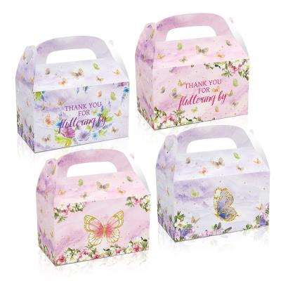 China Xindeli Recyclable DD187 Thank You Floating By Candy Treat Double Side Butterfly Design Gift Cake Candy Paper Box for sale