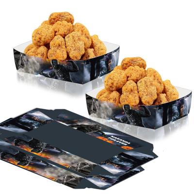 China Disposable Boat Shape Party Supplies Black Panther Xindeli TP007 Paper Serving Tray for Snack Salad Fast Food Wrapping for sale