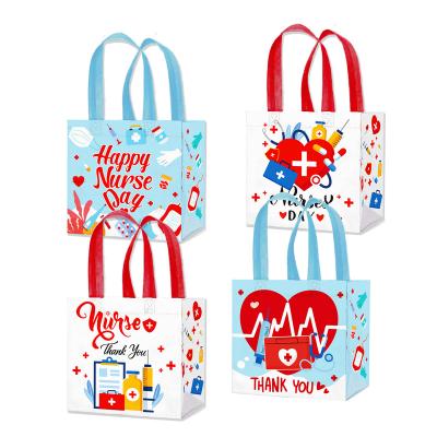 China Xindeli WFF015 Recyclable Happy Nurses' Day Nonwoven Bags With Handles Thank You Candy Tote Gift Bags Party Nursing Supplies for sale