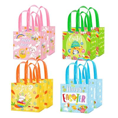 China Xindeli Recyclable WFF001 Egg Nonwoven Easter Hunt Bag Tote Bags Bunny Gift Rabbit 4 Packs with Handles for Happy Easter Party Decorations for sale