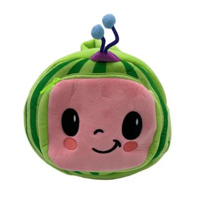 China Cute Fun Cocomelon Backpack Plush Birthday Christmas Gifts Wholesale Cute Stuffed Animal Girls Boy School Bags for Kid for sale