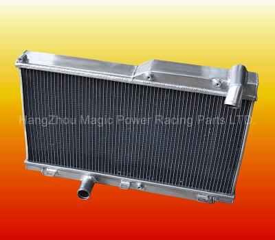 China Aluminum core and pipes 3 rows 52 mm thick aluminum water radiator for M azda RX7 for sale