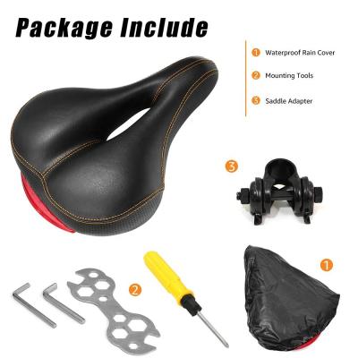 China Oversized Thicker Replacement Bike Wide Seat Bicycle Saddle Padded Soft Cushion Bike Shock Absorbing Bike Seat With Rear for sale