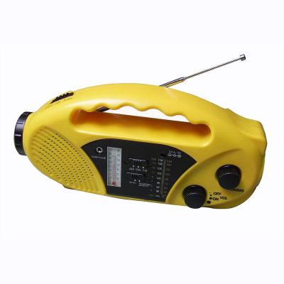 China Portable Solar Powered Dynamo Radio With Cell Phone Charger And LED Flashlight for sale